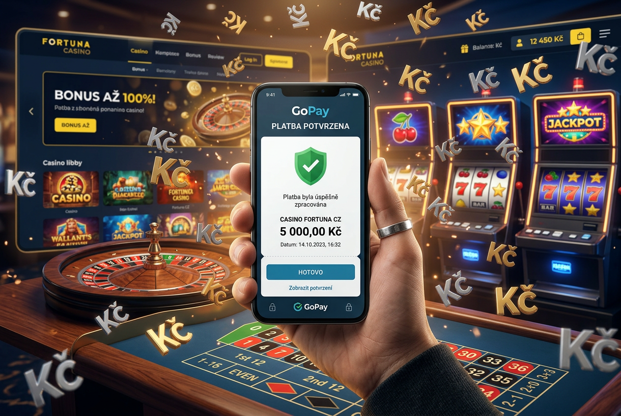 GoPay platba v online kasinu na mobilním telefonu